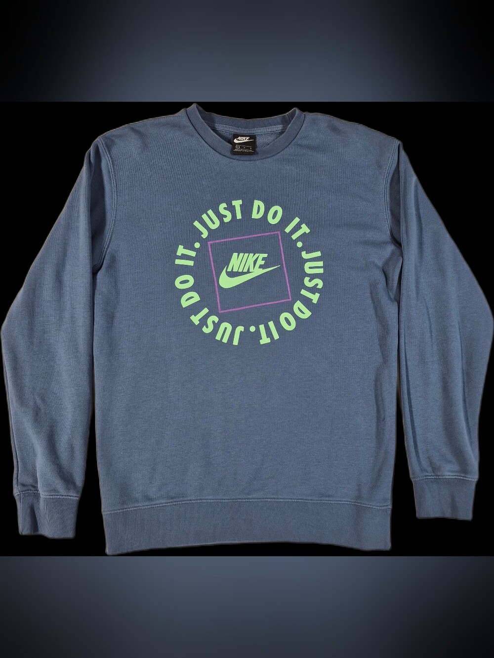 Nike Just Do It Sweatshirt Mens Large Blue Fleece Crewneck Pullover DA0157-491